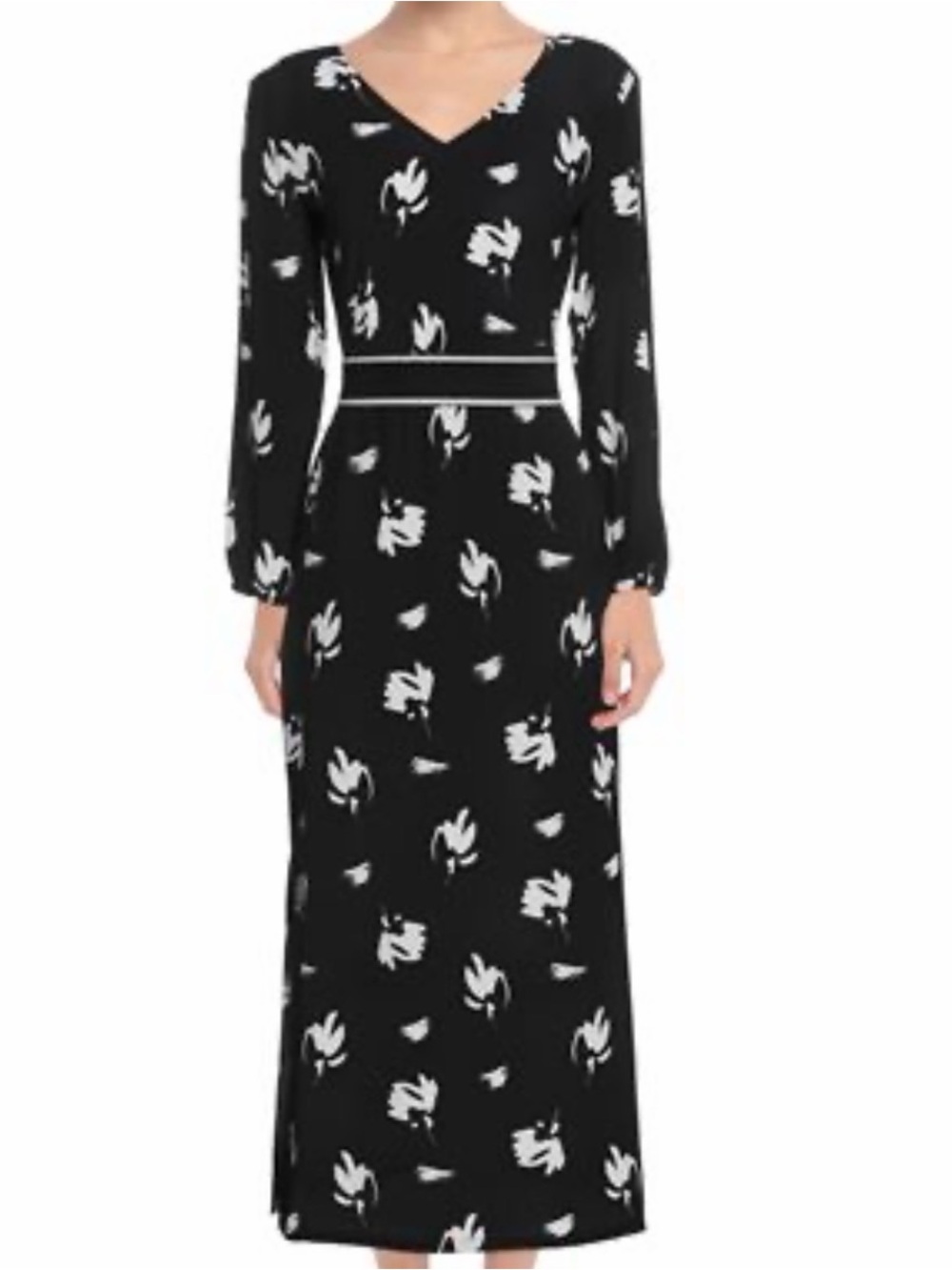 Armani Exchange Black Maxi Dress with White Floral